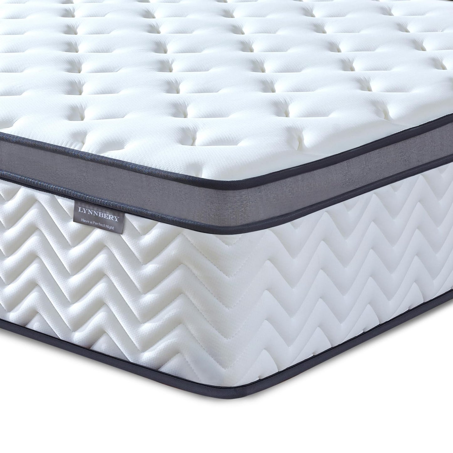 Lynnbery 10 Inch Single Size Mattress in a Box, Hybrid Cooling Gel Memory Foam & Pocketed Coils, Medium Firm, Pressure Relief, Motion Isolation
