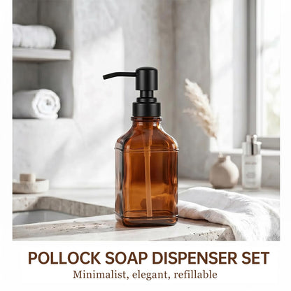 Pollock Pump Dispenser Stainless Steel, Replacement for Standard Neck Size - 26-28 mm Thread Fits Most Hand Soap Dispenser Black