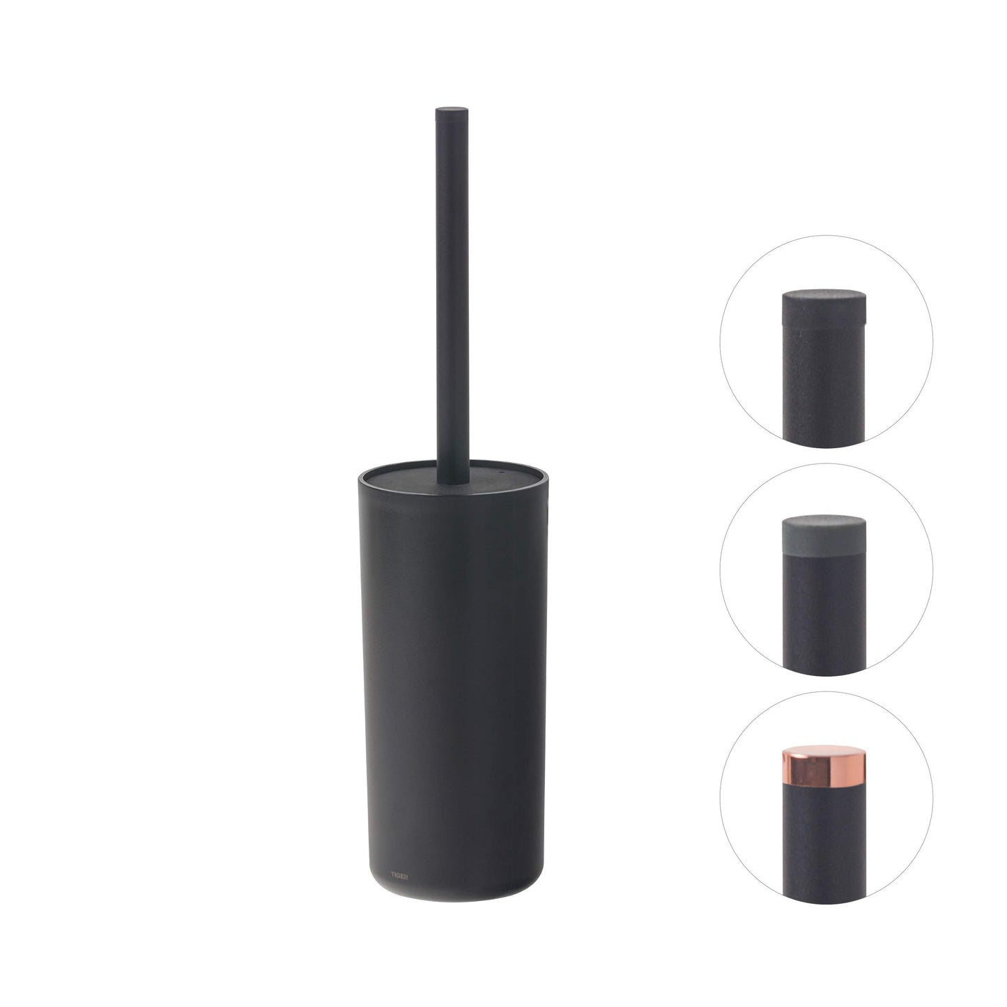 Tiger Urban Toilet Brush and Holder, Stainless Steel, Black, 9.3 x 38.6 x 9.3 cm