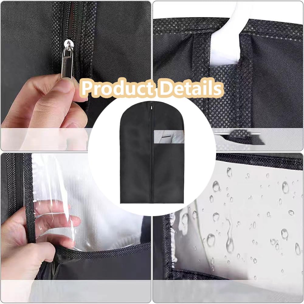 Heucadup suit bags for men 5 Pieces suit covers for men 120 x 60 cm garment bags with Zipper dress bag, clothes covers, garment covers for clothes