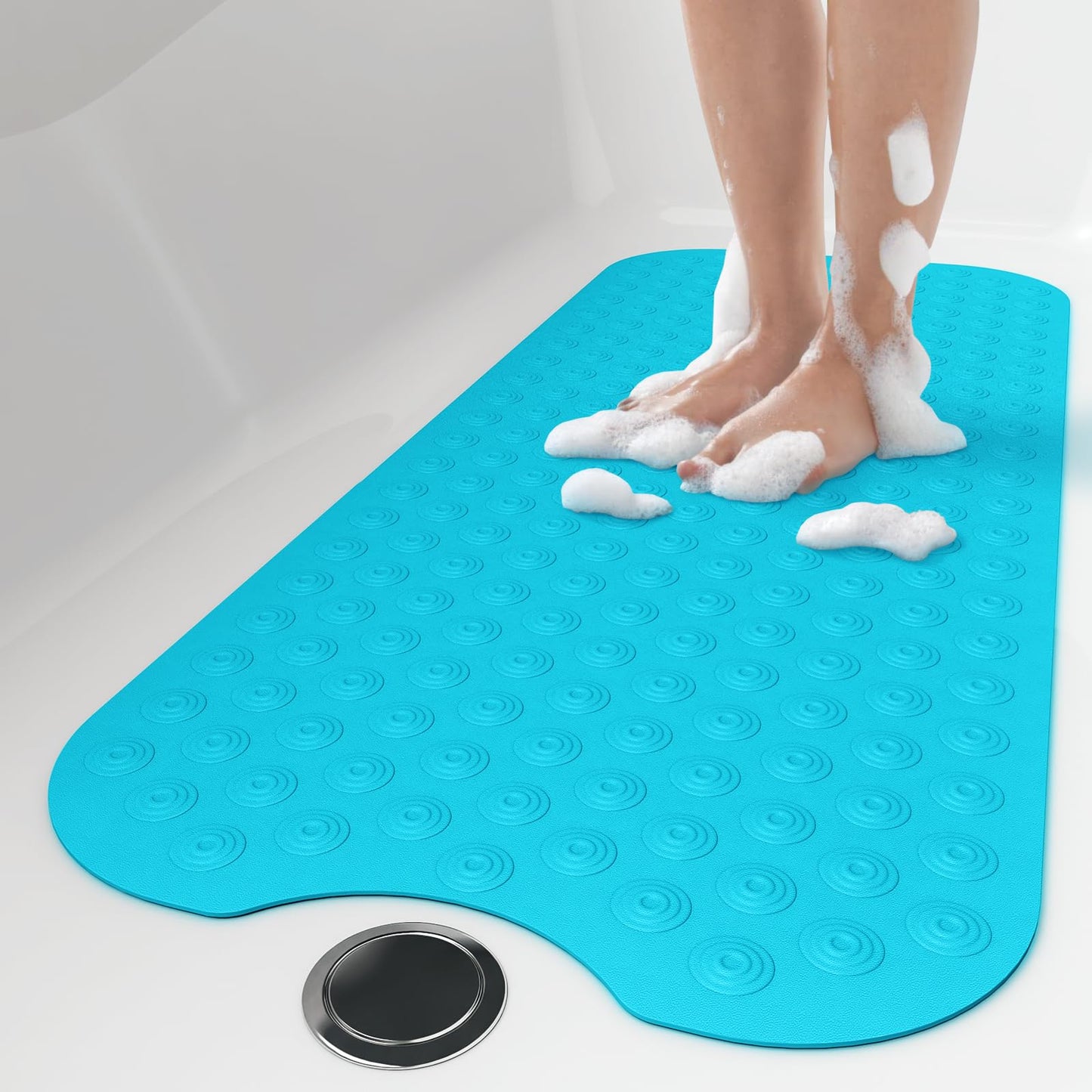 Yolife No Suction Cup Bath Mat: 40x100CM Extra Long Bathmat│Perfect for Refinished Bathtub Mat│Made of Nature Rubber│a Blessing for the Elderly and