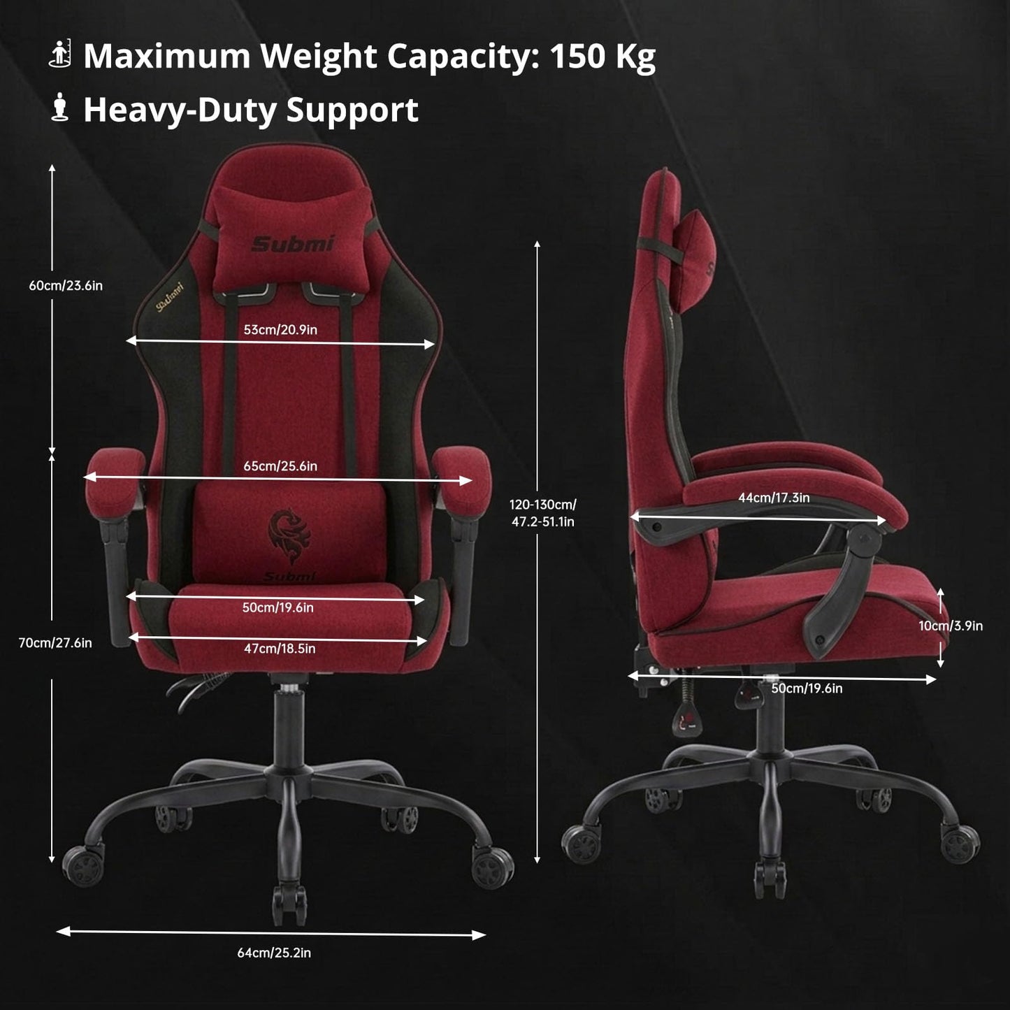 WUPY Racing Style Gaming Chair, PC Gamer Chair with Headrest, Red Black