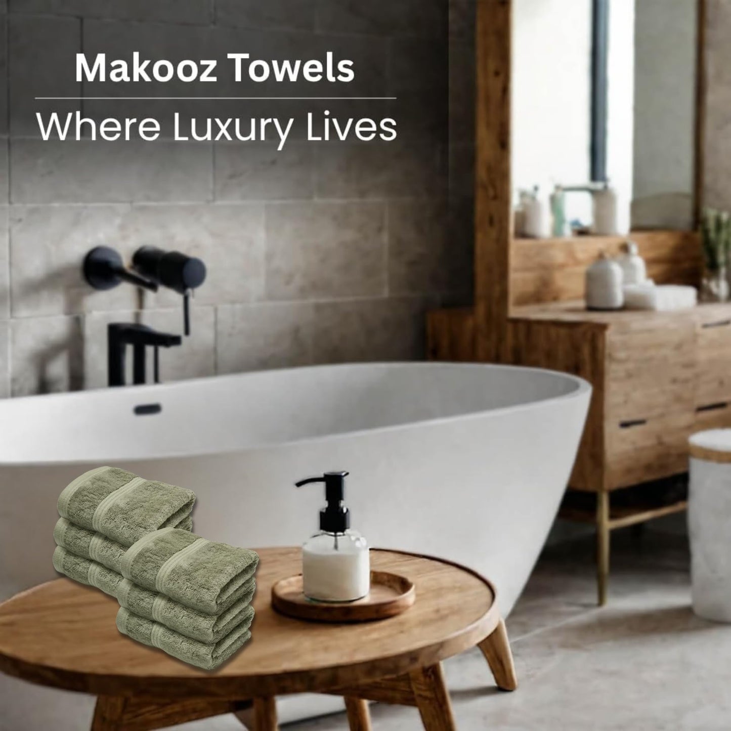 Makooz Luxurious Bamboo Face Flannels Pack of 6-700 GSM Thick Bamboo Face Cloth Towel Set- Silky Soft, Absorbent