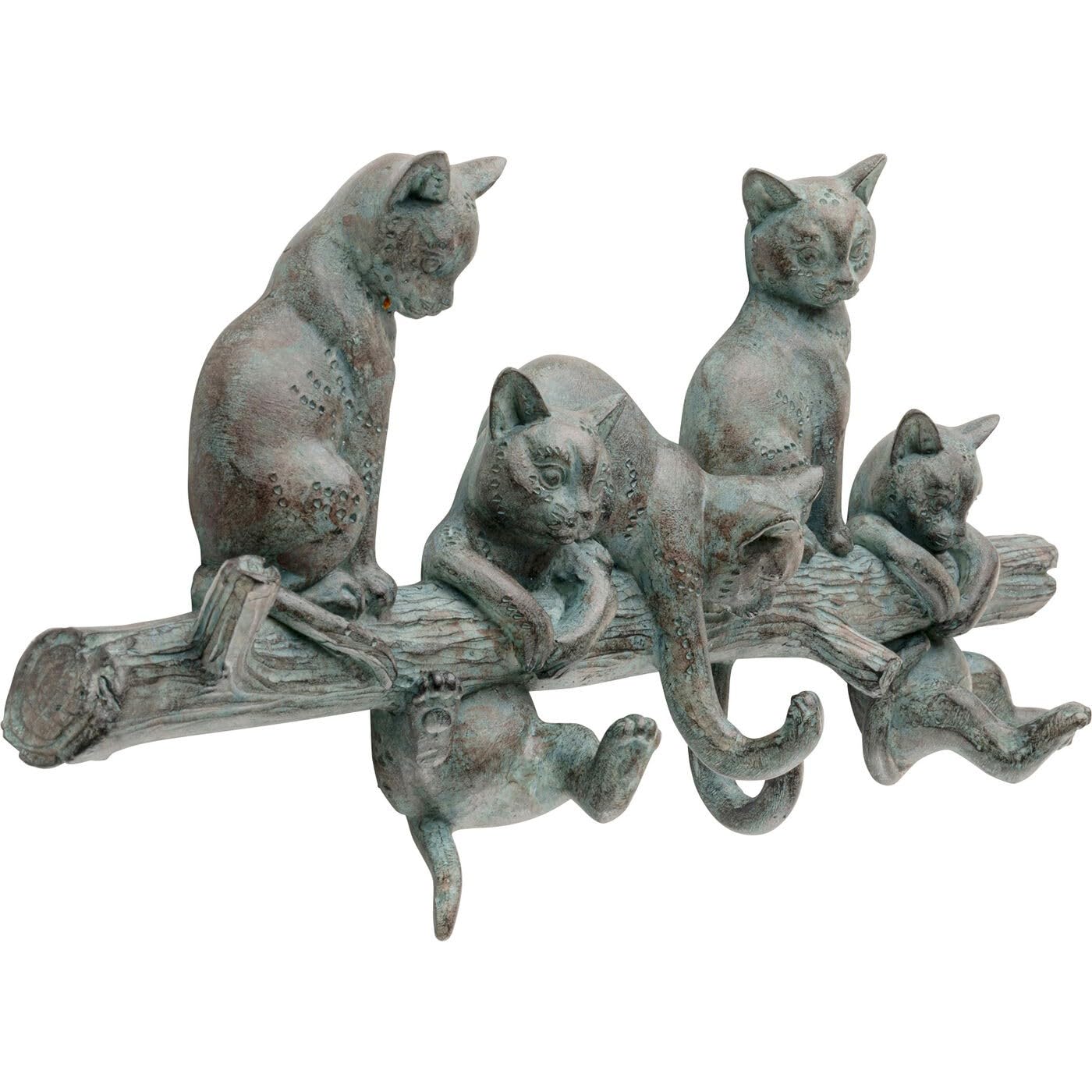Kare Design Wall Hook Rack Cats Life, Grey, 42 cm, Cat Motif, Home Decor, Wall Organizer, Funny Sculpture, for Coat and Hat