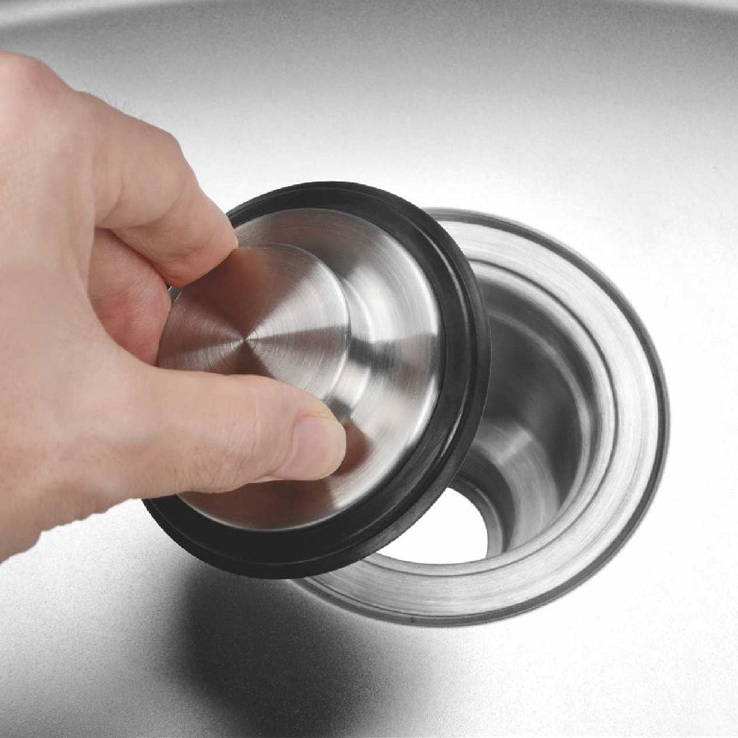 2pcs Kitchen Sink Drain Stopper 8CM Stainless Steel Plug Replacement for Food Residue Prevention Salon Use Garbage Disposal Cover