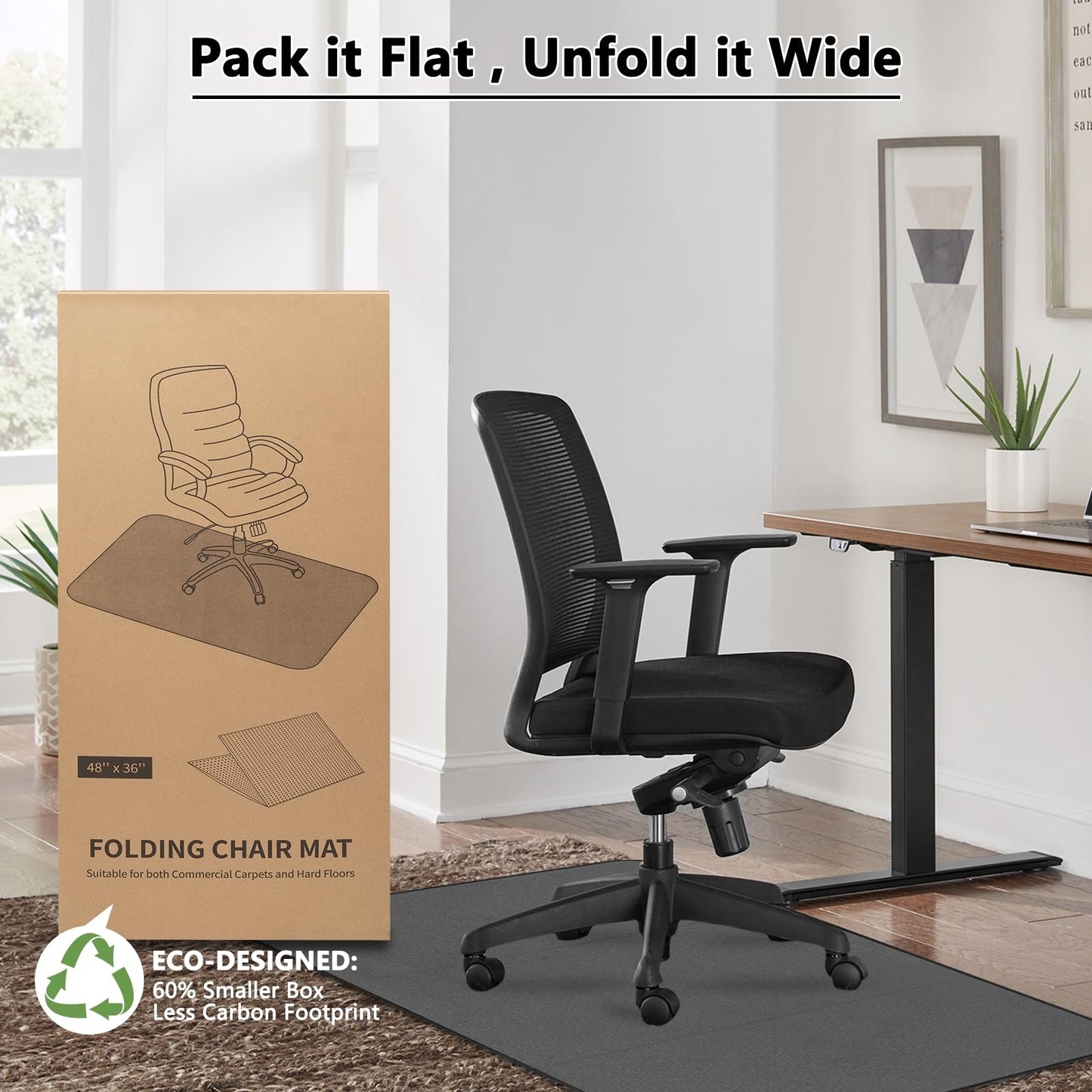 K KERNOWO Office Chair Mat for Carpet and Hardwood Floors, 47x35'' Corduroy Carpet Protector Chair Mat for Home & Office