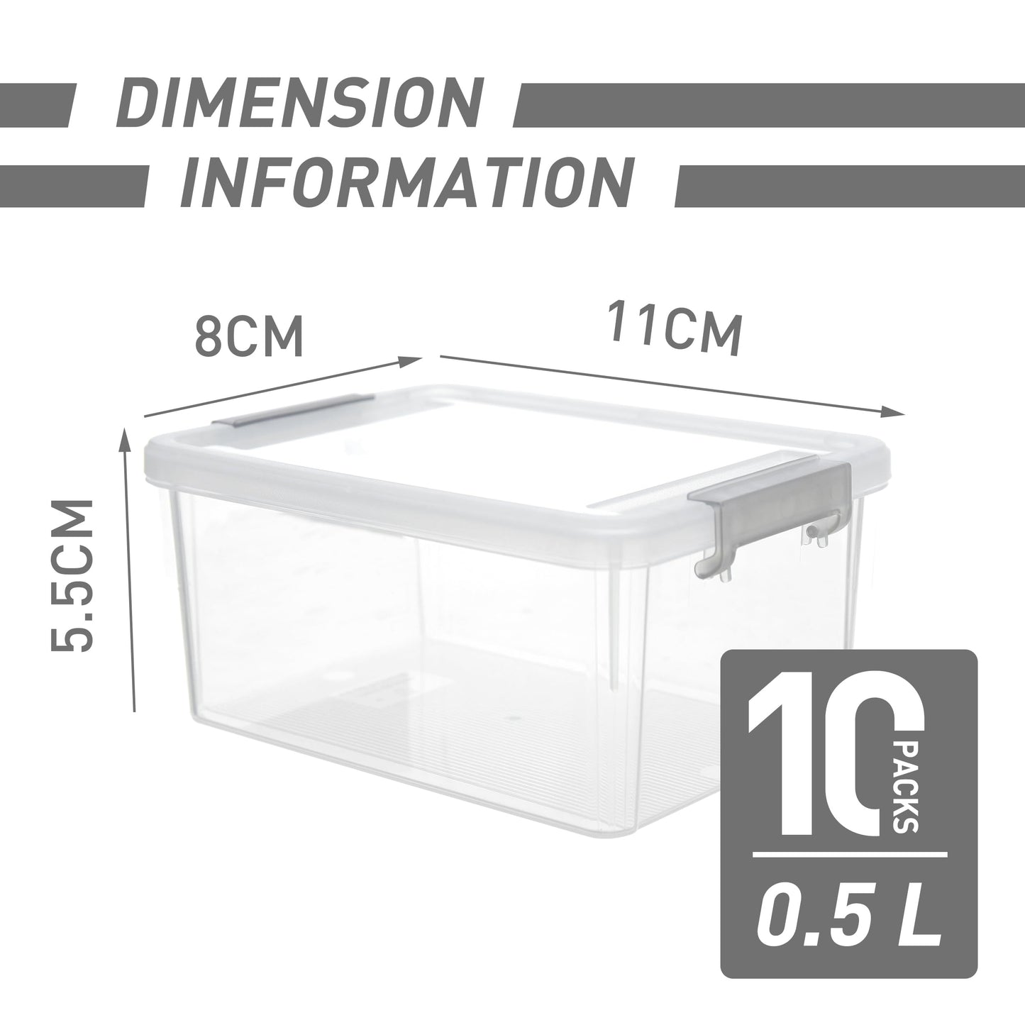 Citylife 10 Packs Small Storage Box Plastic Storage box Stackable plastic Box with Lids for Organizing, Clear White