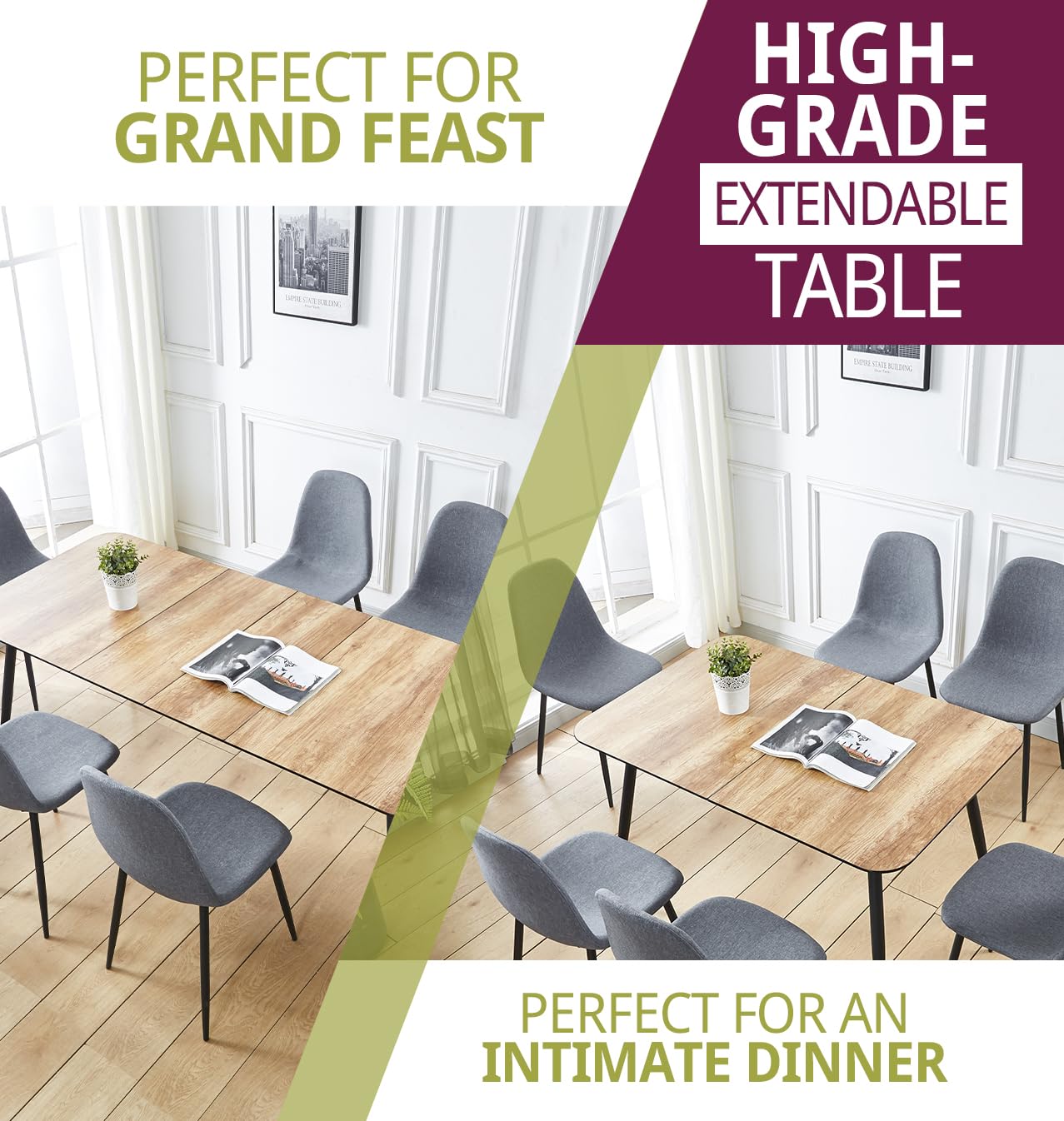 Hallowood Furniture Cullompton Large Extendable Dining Table, 120-180cm Top
