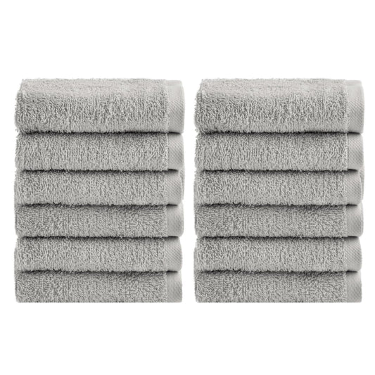 NELLA BIAGINI Minerva Bathroom Washcloths 30 x 30 cm, Set of 12, 100% Pure Terry Cotton, 420 g/m?, Soft, Absorbent, Practical, Durable, Solid Colour
