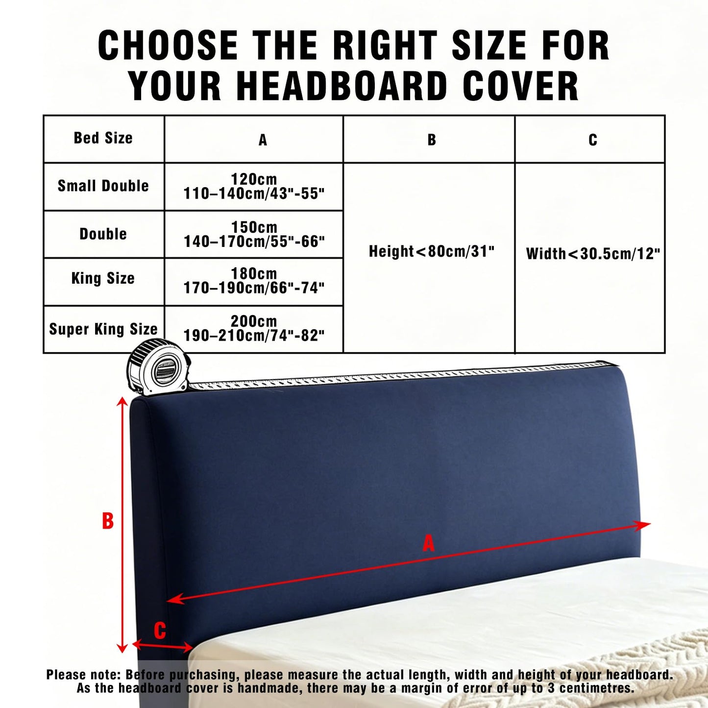 Sueving Stretch Headboard Cover, Bed Headboard Cover, Dustproof Headboard Wrap, All-Inclusive Bed Head Protector for Single/Double/King/Super King