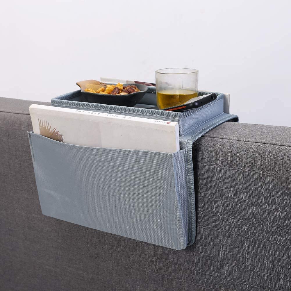 Sofa Candy Organizer with Tray Sofa Armrest Organizer with Cup Holder Couch Armchair TV Remote Caddy Sofa Storage Bag for Phone Tablet Book Magazines