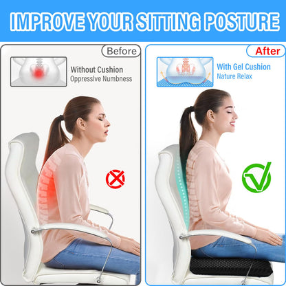 TOGETDREAM Gel Seat Cushion, Honeycomb Cushions with Cloth Cover Thick Car Seat Cushion Cool Cushions Chair Seat Pads for Bottoms Soft Sitter and