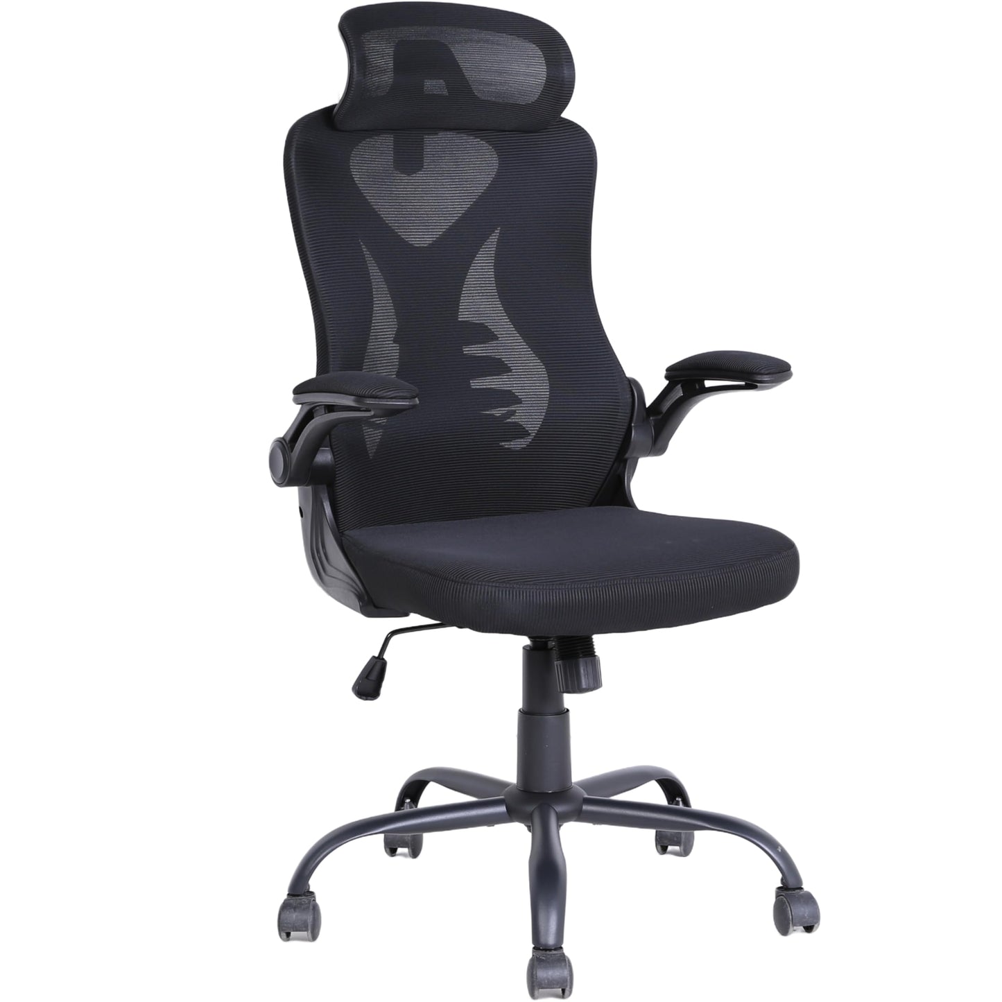 OWAY HOMELIVING Ergonomic Office Chair with Adjustable Lumbar Support & High-Back Mesh Desk Chair 150kg Capacity & 125° Recline & Flip-Up Armrests