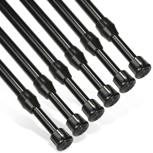 6Pcs Tension Rod, Goowin 70-120cm Tension Rods for Windows, No Drilling Rustproof Spring Adjustable Tension Curtain Rod for Doors, Windows, Wardrobe