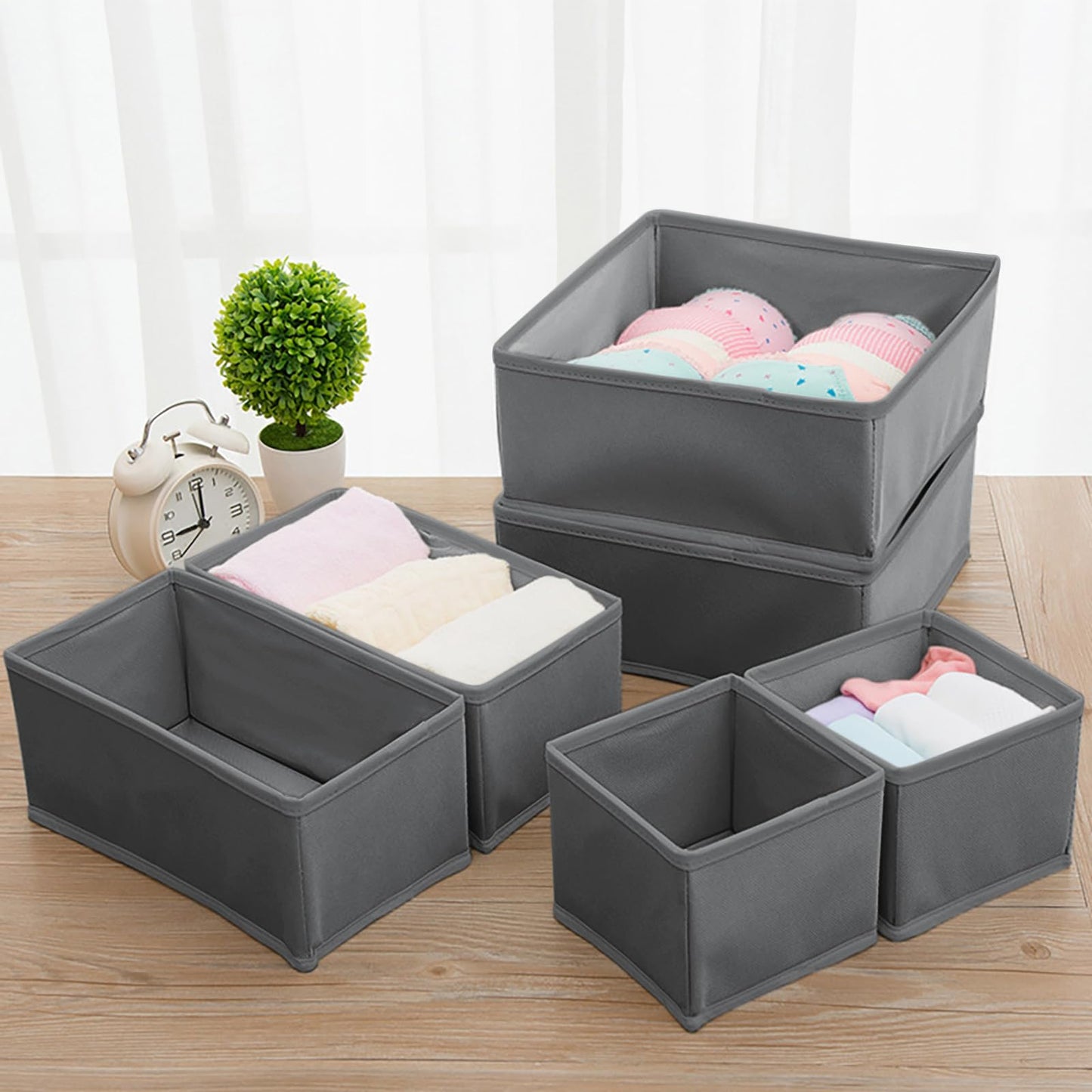 Foeska Drawer Organiser,Wardrobe Storage Organiser,Drawer Dividers for clothes,Foldable Drawer Organiser for Clothes,Underwear Storage Solution,for