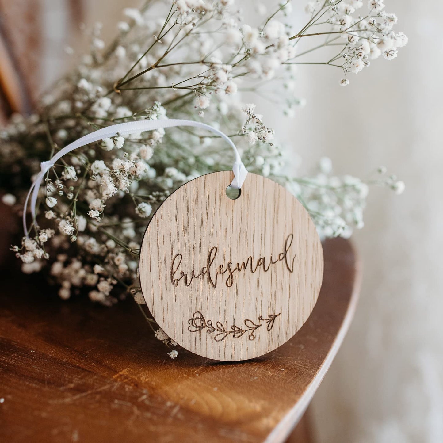 Wooden Wedding Dress Hanger Tag for Bride/Bridesmaid/Flower Girl/Maid of Honour/Mother of the Bride/Groom (Usher)