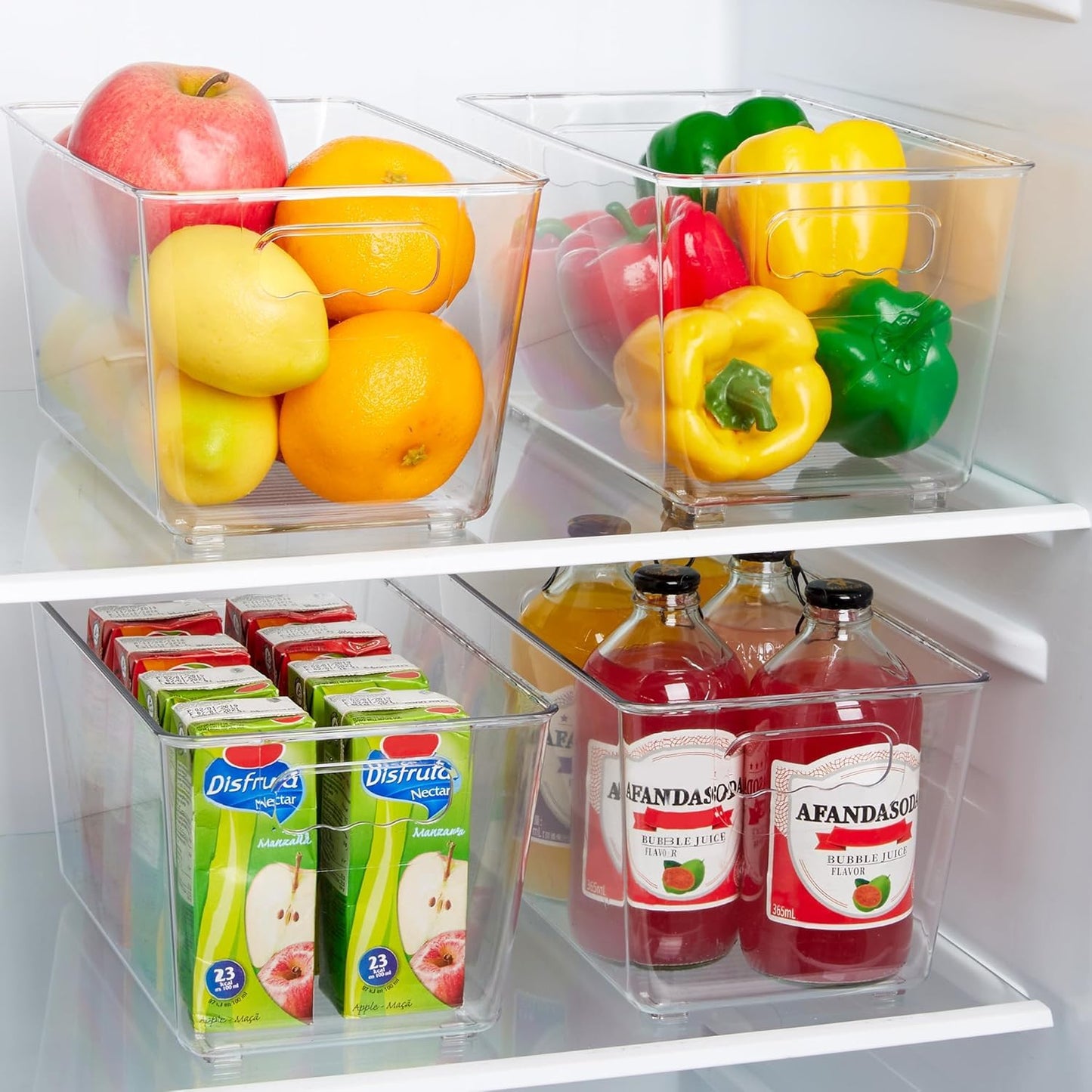 Vtopmart Clear Plastic Storage Boxes, Pantry Storage Organizers 4 Pack