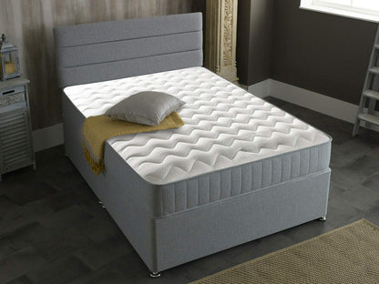 Starlight Beds Castle Essential Sprung 8-Inch Kingsize Mattress – Soft, Grey 5ft x 6ft6