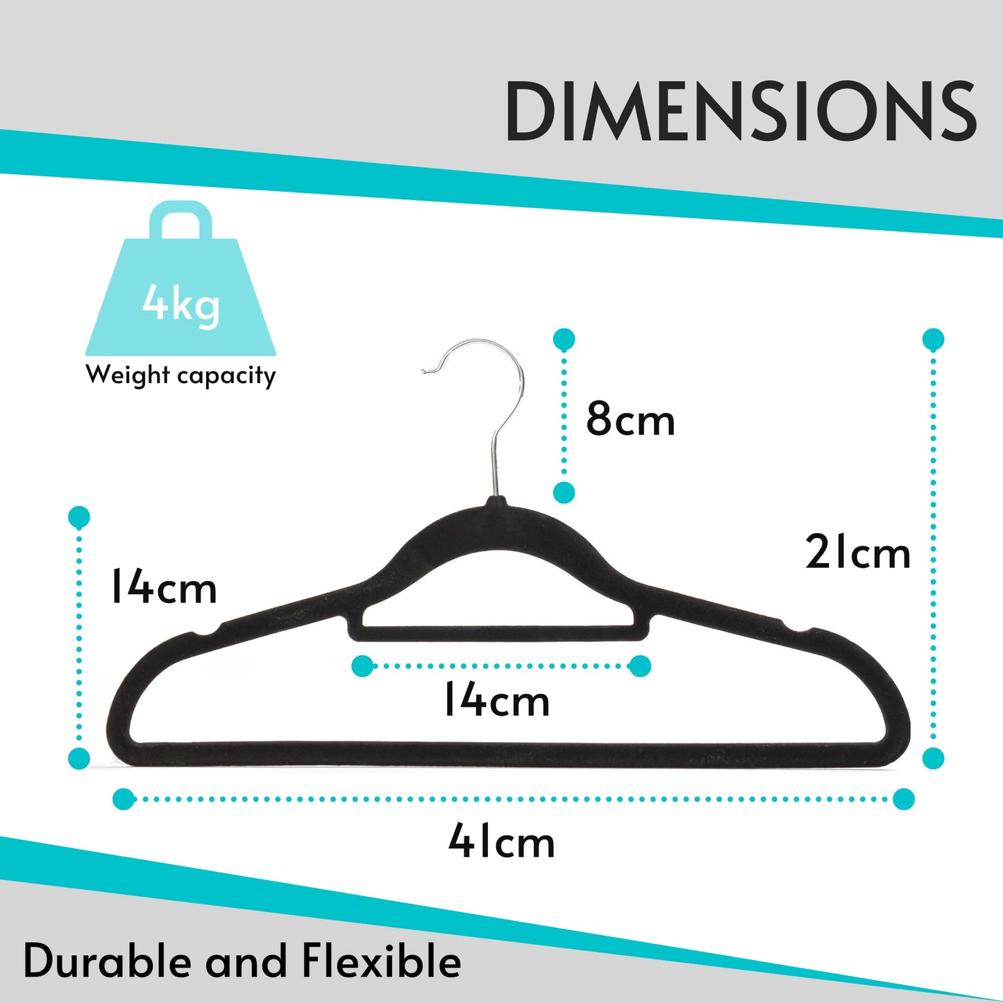 Livel 50 Velvet Suit Hangers - Heavy Duty Black Clothes Hangers With Non-Slip Premium Finish - 360 Degree Swivel Hook for Coats, Jackets, and Trousers