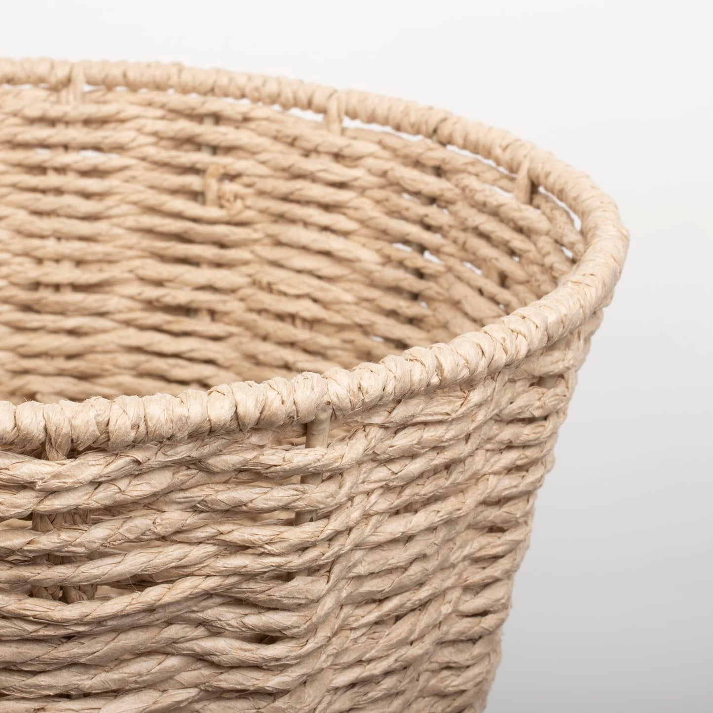 woodluv Round Waste Paper Basket Bin - Rubbish Bin for Bedroom, Bathroom, Offices or Home