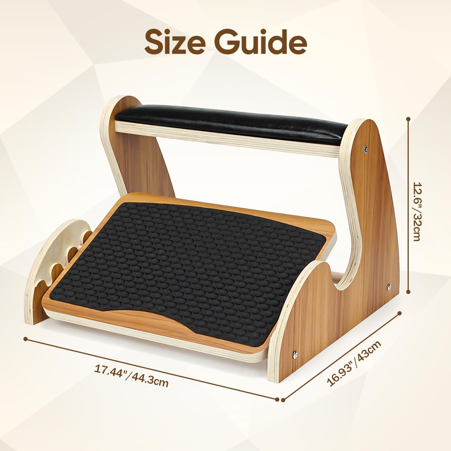 Mounting UP Dual-Layer Wooden Foot Rest Under Desk – Rocking Massage Pad & Cushioned Top, Ergonomic Foot Stool