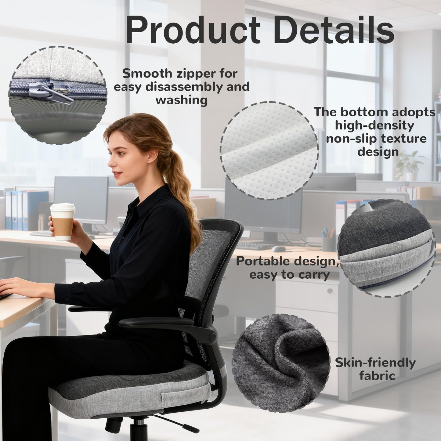 Carreuty Memory Foam Donut Cushion, Ring Cushions for Pressure Relief Hemorrhoids coccyx pain Postnatal Pain, donut pillow for Office Chair, Car