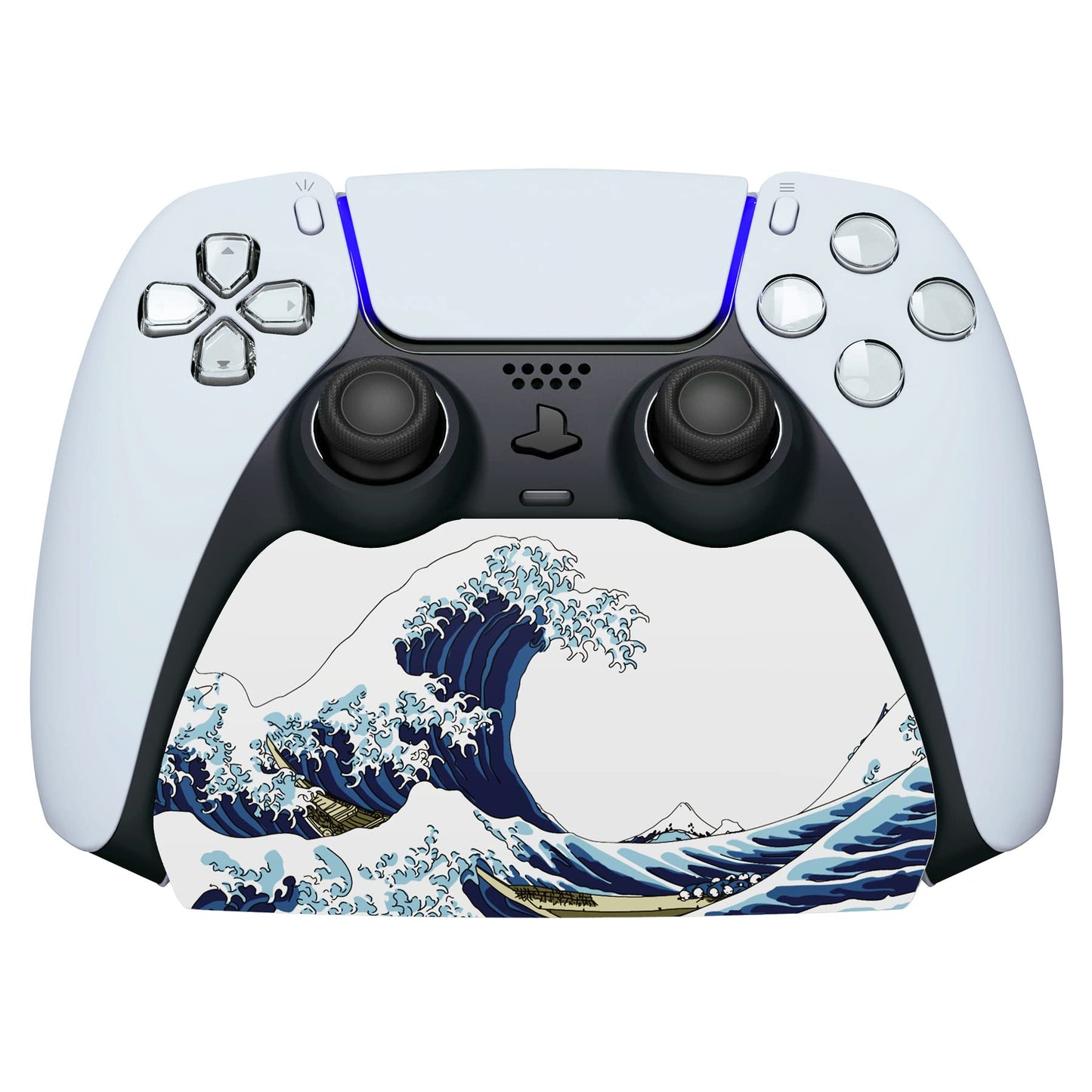 playvital 2 Pack Controller Display Stand for ps5, Gamepad Stand Desk Holder for ps5 Controller Accessories with Rubber Pads,The Great Wave