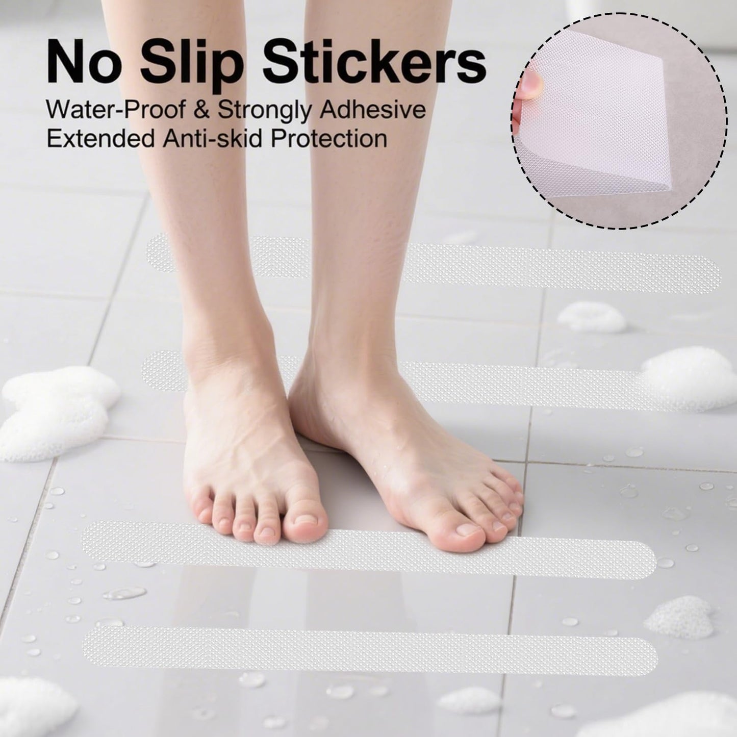 ApexPine 36 Pcs Clear Non-Slip Bathtub Stickers for Bathroom Use