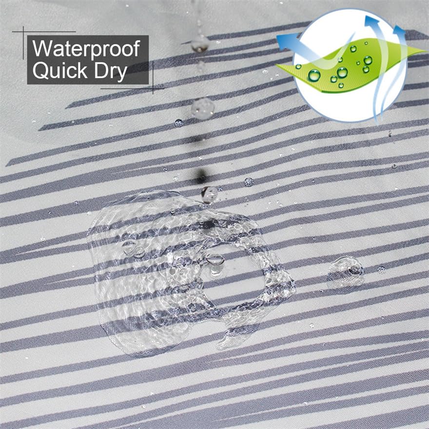 Lkw Ogechi 240x200 CM Waterproof Shower Curtain Big Dot, 180-300 CM Extra Wide Grey Shower Curtain Weighted Hem