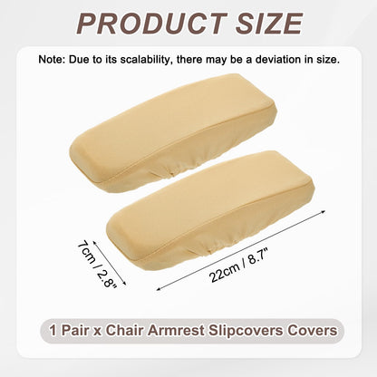 sourcing map Chair Armrest Slipcovers Covers, 22 x 7cm Polyester Removable Seat Hand Rest Protector for Office Chairs Desk ChairBeige