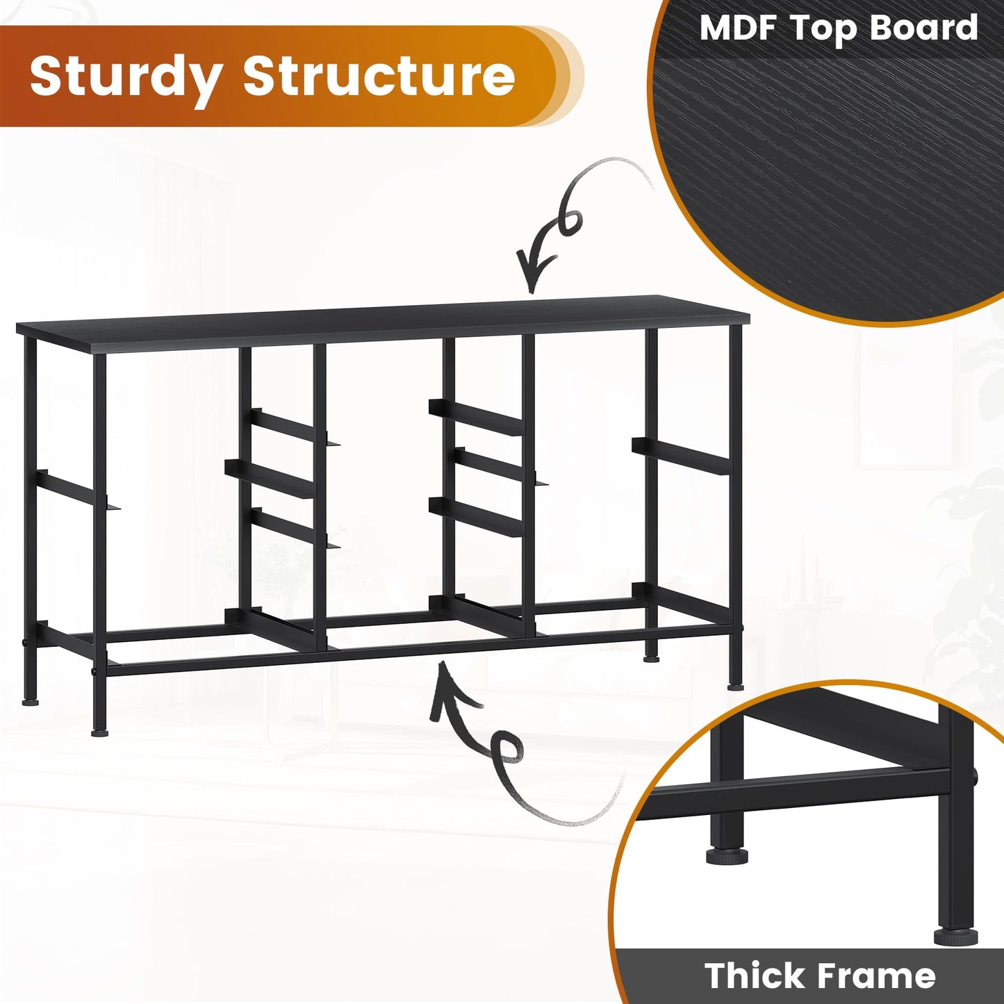 Feonase Chest of Drawers,Bedroom Dresser with 7 Fabric Drawers, Metal Frame & MDF Wood Top, Adjustable Feet, Storage Organizer Unit for Bedroom
