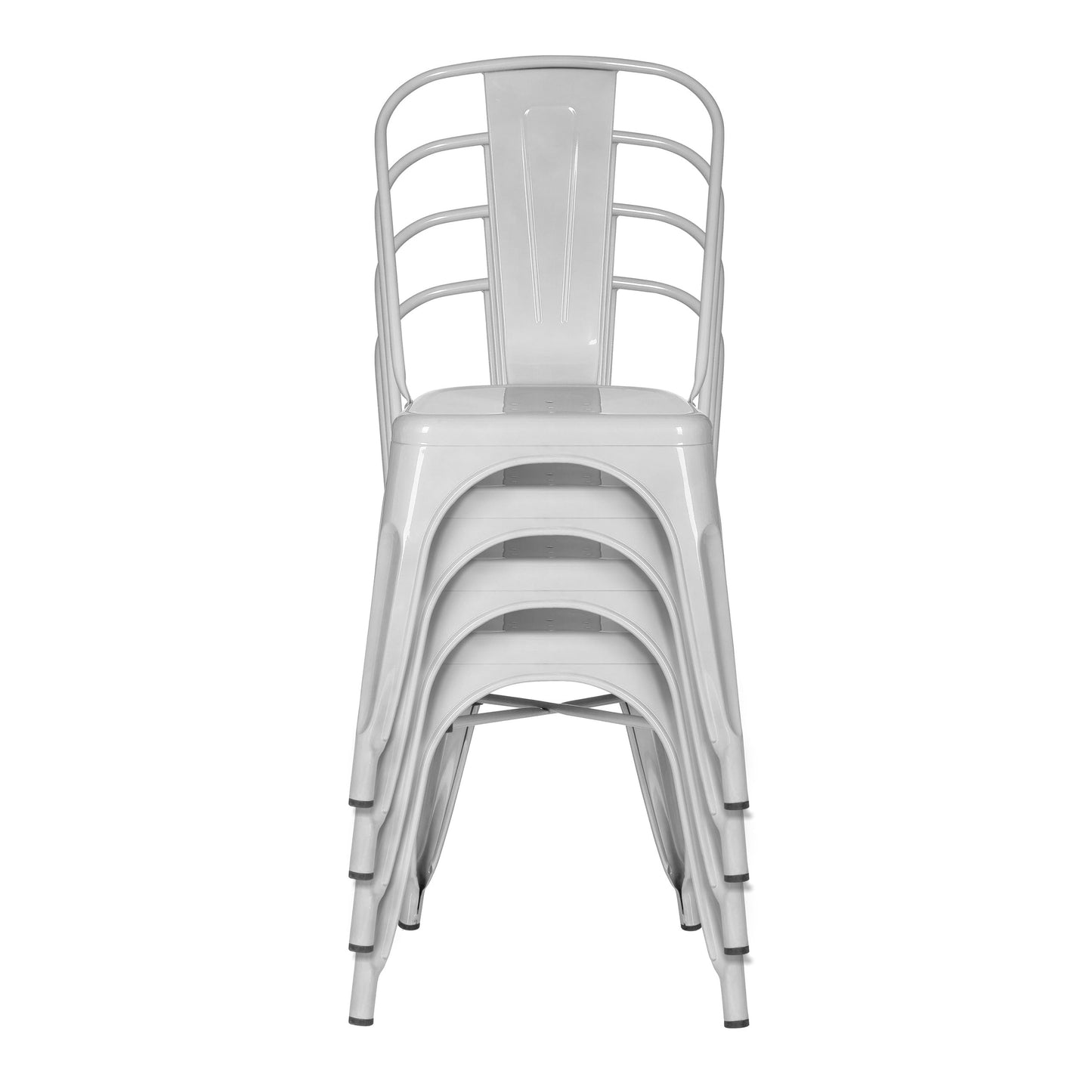 hjh OFFICE 645022 Chair VANTAGGIO COMFORT metallic white stackable sturdy