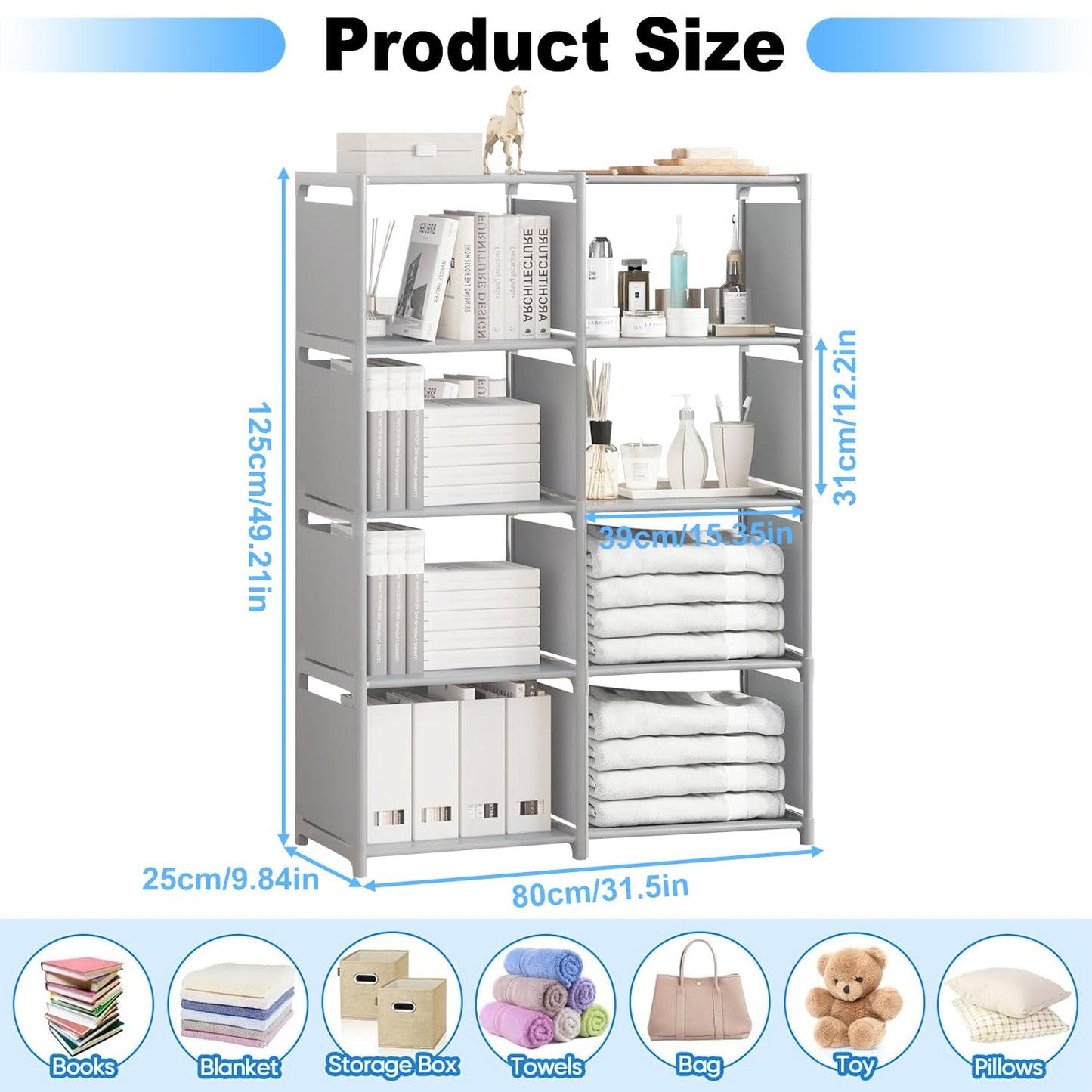 Sightday Cube Storage Unit,8 Storage,Open Book Shelf,Closet for Family Study,Organiser Storage,Storage Unit Cubes For