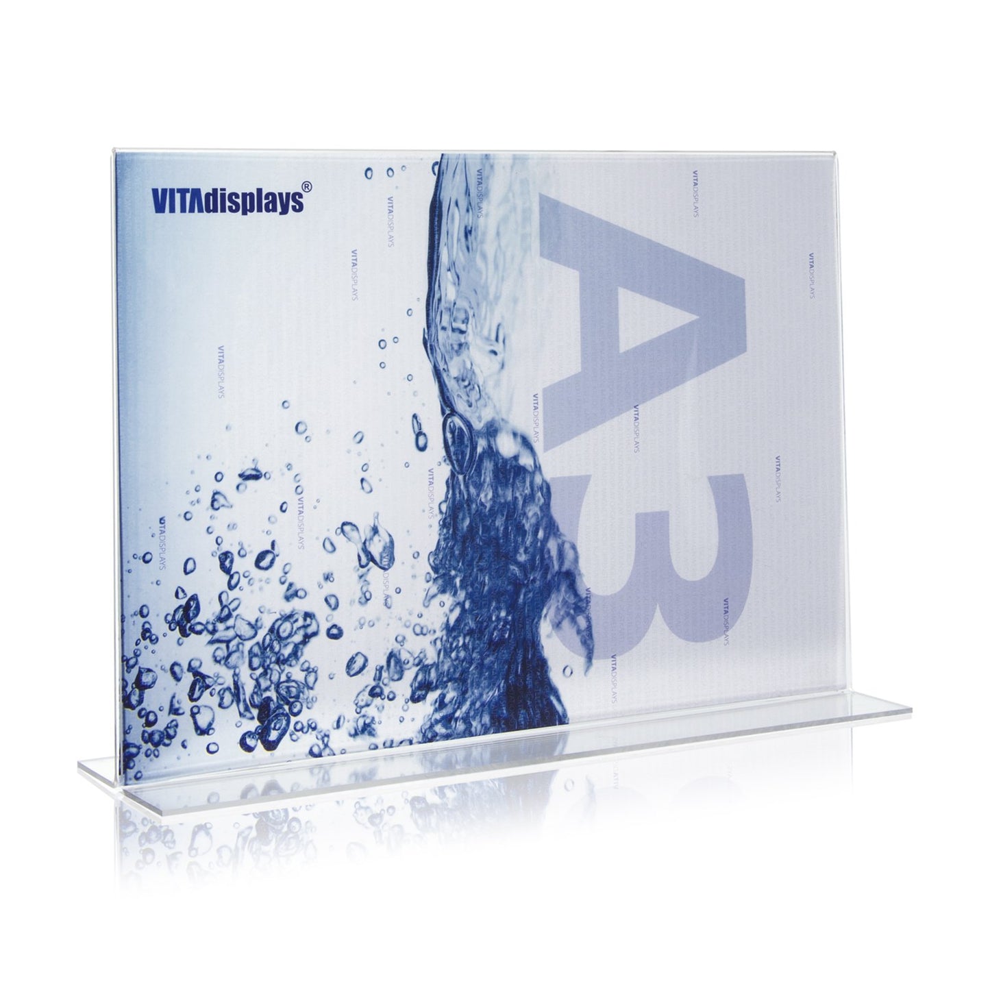 Plexiglas A3 Advertising Stand/T-Stand in Landscape Format