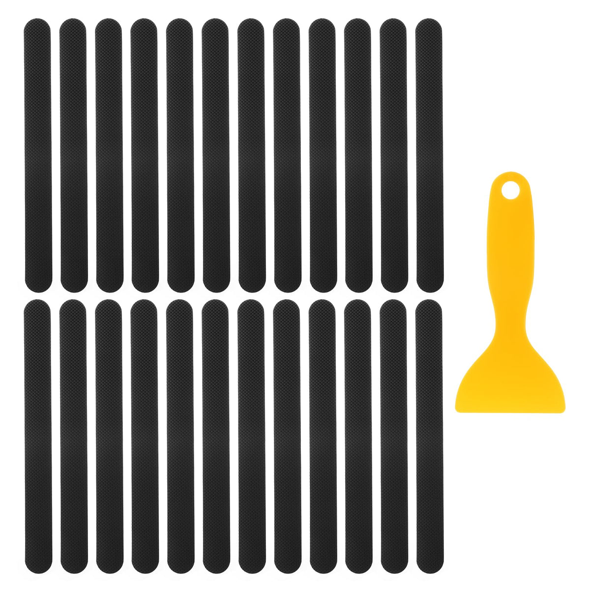 sourcing map 24pcs Non-Slip Bathtub Stickers, Anti Slip Shower Stickers Showers Treads Adhesive Decals with Scraper for Bath Tub Shower Stairs