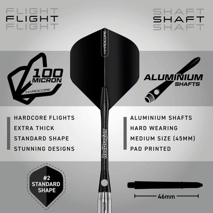 RED DRAGON Rat 1: 30g Tungsten Darts Set with Flights and Stems