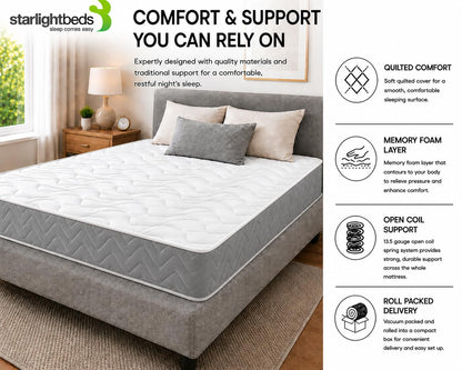 Starlight Beds Twilight Grey Shorty Mattress - 2ft6 x 5ft9