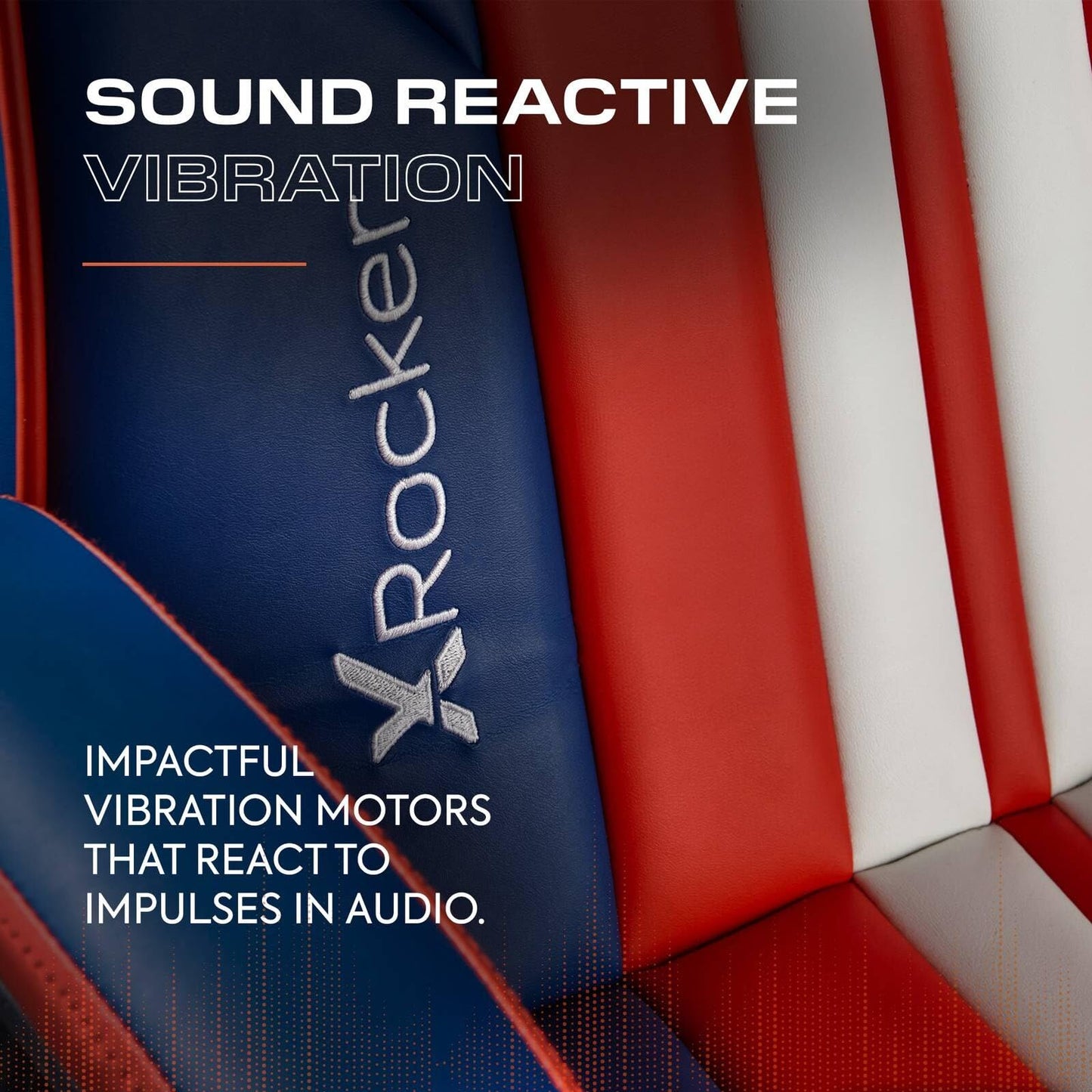 X-Rocker Marvel Captain America 2.1 Pedestal, Stereo Audio Gaming Chair - Bluetooth Connectivity, Reactive Vibration, Foldable Base
