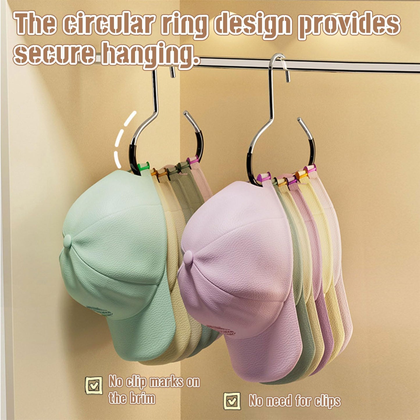Muorruo 12-Piece Scarf Hanger, Metal Belt, Hat Ring Hanger with Grip Coating, Scarf Organiser, Storage Holder for Ties, Scarves, Belts, Tank Tops