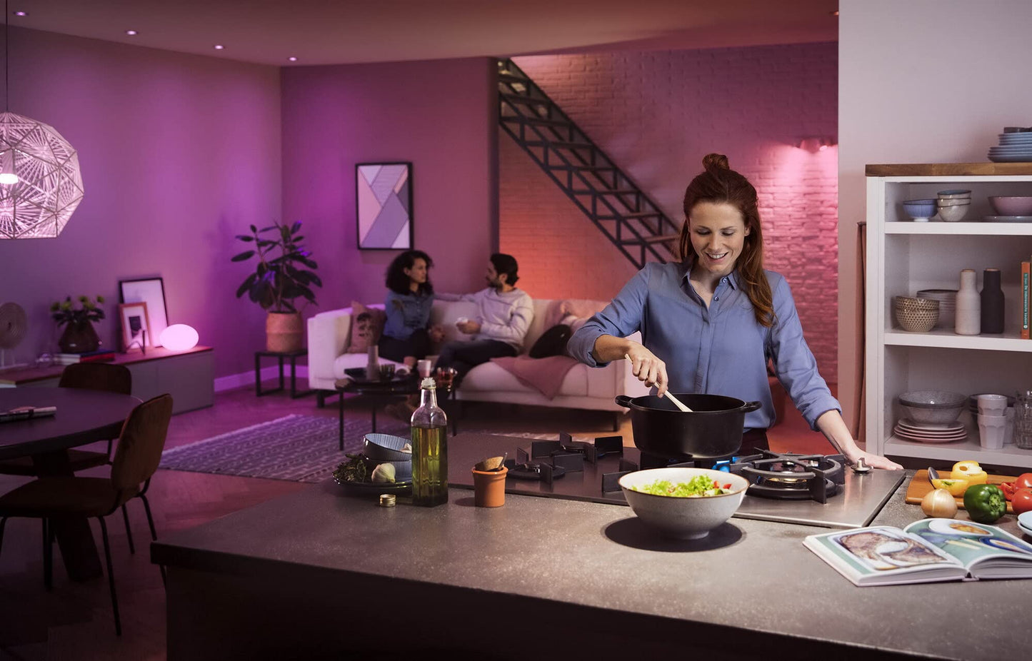 Philips Hue White and Colour Ambiance LED Smart Light Bulb 2 Pack [E27 Edison Screw] 60W Equivalent, with Bluetooth, Works with Alexa, Google