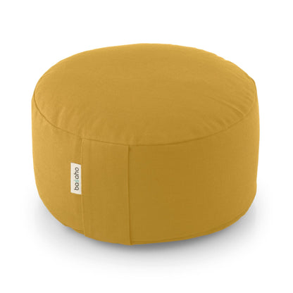 basaho WHEEL Zafu Meditation Cushion | Organic Cotton | Buckwheat Hulls | Removable Washable Cover (Mustard)
