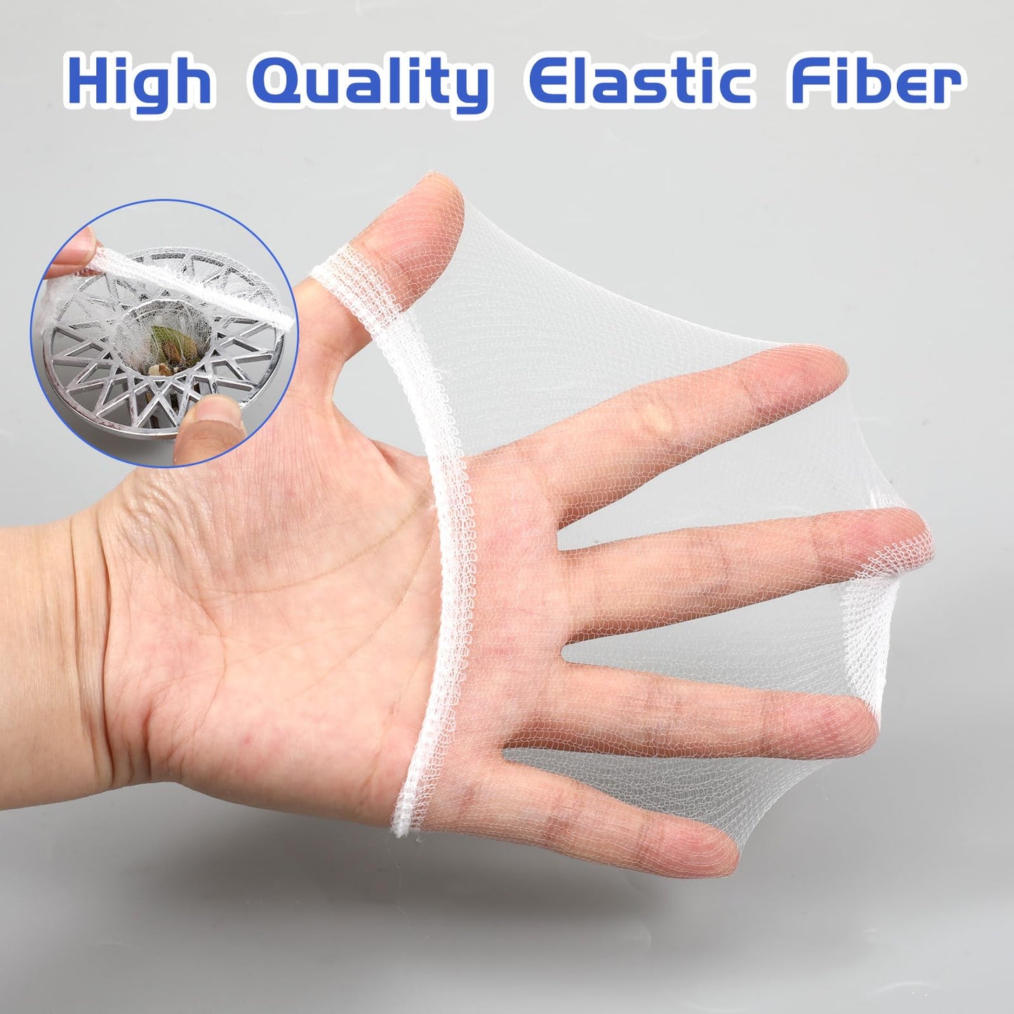 YBEATY 300 PCS Kitchen Disposable Strainer Sink Net Mesh Filter Bag Fits Sink Drain Strainer Scalability Elastic Anti-Clogging Bag for Collecting