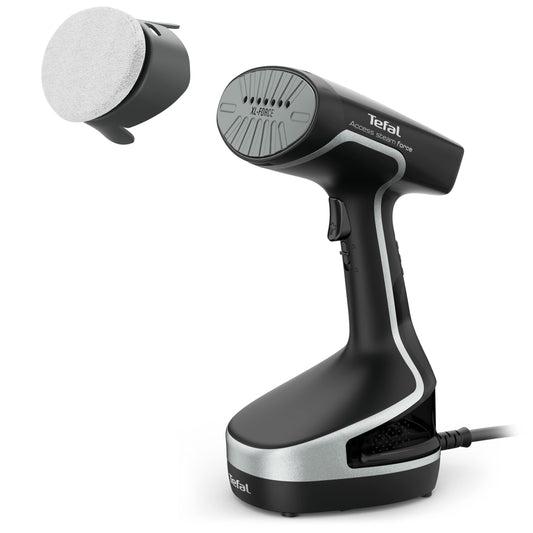 Tefal Handheld Clothes Steamer, Powerful 90g/min Steam Boost, Ready To Use In 25 Seconds, Black And Silver, DT8250