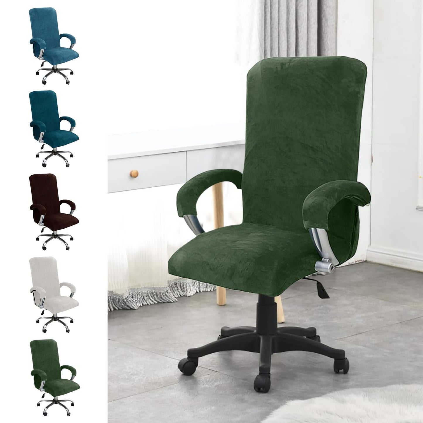 YushengTai Velvet Office Chair Cover, Chair Covers with Armrest, Seat Cover, Office Chair, High Back Seat Cover, Gaming Chair Cover