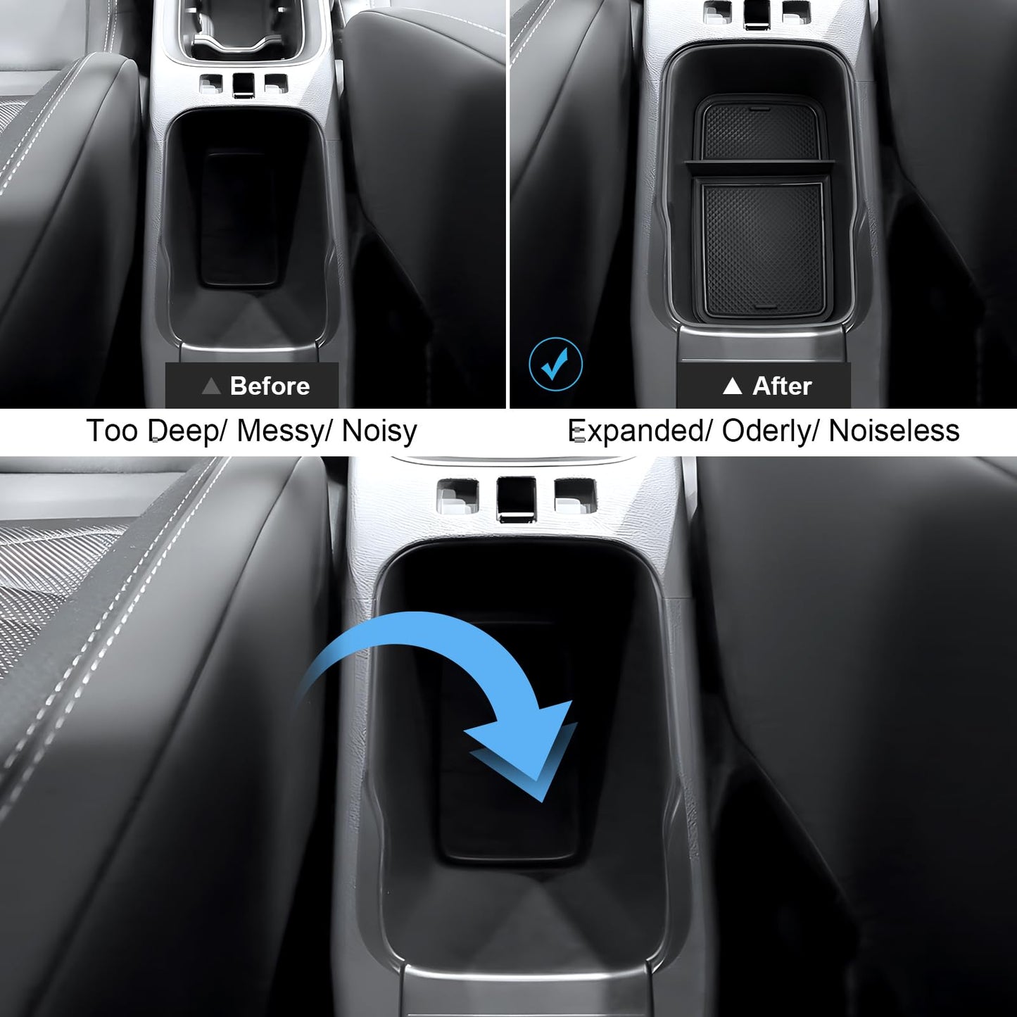 Coleya Centre Console Storage Box Compatible with Jeep Avenger 2023 2024, Jeep Avenger Accessories Armrest Organiser, Black