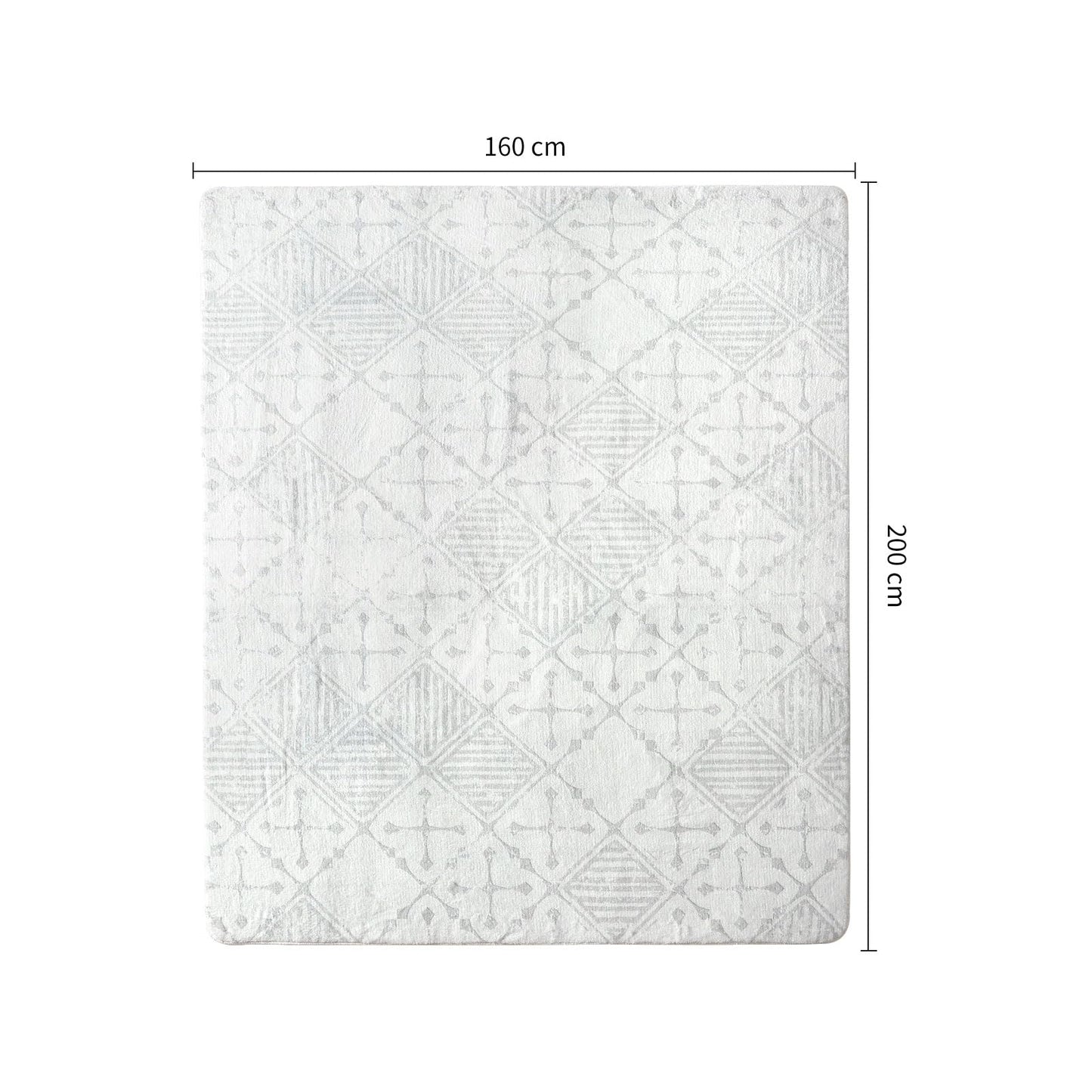Leesentec Rugs Living Room Large 160x200cm Cream Grey White Rug for Bedroom Abstract Modern Geometrical Short Pile Rugs Easy Care Soft Non-slip Carpet