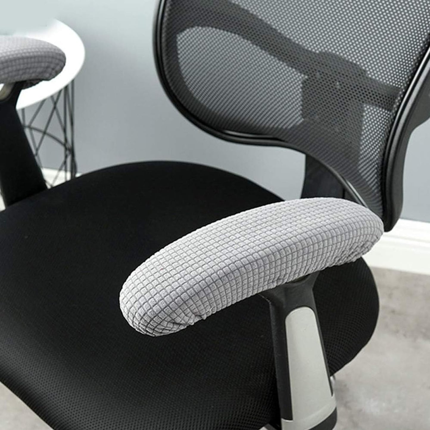 XIEHUZA 2 Pair Armrest Covers, Removable Arm Rest Protectors, Elastic Pads for Office Chairs, Light Grey