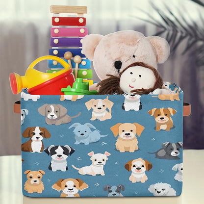 Mexpekil Funny Dog Fabric Storage Cubes, Foldable Closet Organiser for Wardrobe, Bedroom & Playroom, Collapsible Toy Chest Basket, 38x28x24 cm