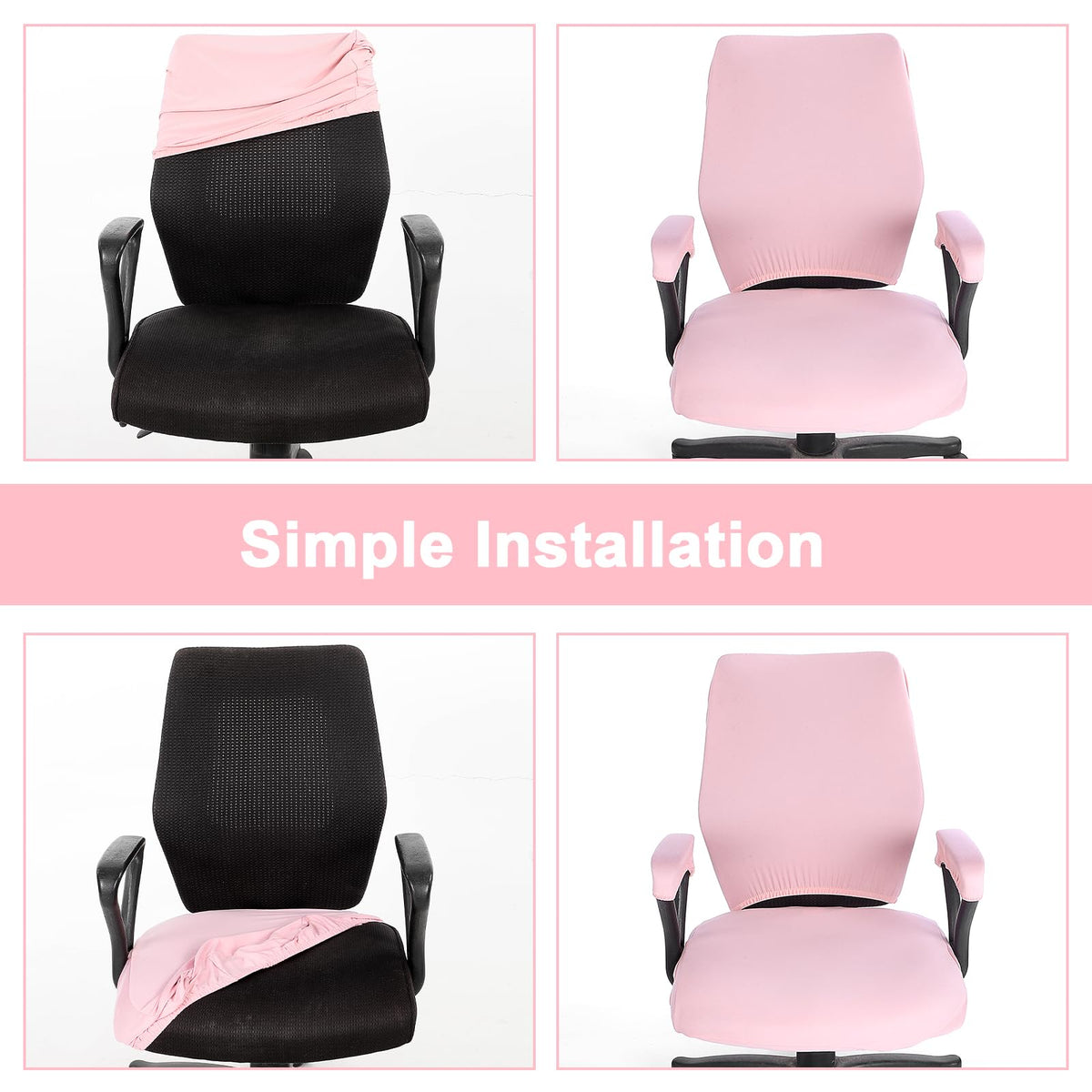 Yolev 4 PCS Office Chair Covers Set,Universal Protective Desk Chair Covers, Stretchable Office Chairs Seat Cover with Armrest Cover,Slipcovers