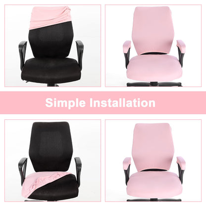 Yolev 4 PCS Office Chair Covers Set,Universal Protective Desk Chair Covers, Stretchable Office Chairs Seat Cover with Armrest Cover,Slipcovers